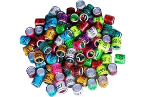 rockible Paquete de 100 Anillos para Patas de Paloma 2024 Bandas de Identificación Anillo de Identificación Anillo para Pie de Pájaro, Color Mezclado