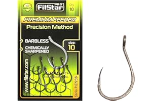 PRO FILSTAR Set di 10 Ami da Pesca Senza Ardiglione N10 - Set Pesca Carpa - Ami Carpfishing - Ganci alla Pesce - Kit Pesca Lago - Pesca Accessori - Method Feeder Fishing Hook - Articoli da Pesca