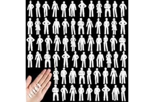 Namalu 100 Personnages Miniatures pour Modélisme Échelle 1:75 Mini Figurines de Diorama Figurines de Personnes Blanches Non Peintes Maquettes Architecturale Modèles de Personnes pour Scènes Trains