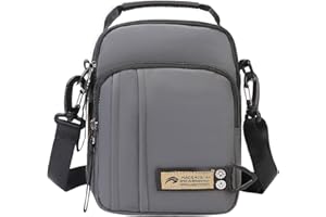 OVAKIA Mens Shoulder Bag,Small Messenger Bags for Men Cross Body Bag Nylon Bags with Multiple Zipper Pocket for Outdoor Sport Daily Use, Black