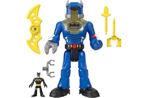 Fisher-Price Imaginext DC Super Friends Batman Egzorobot Figurka robota (30 cm) ze światełkami, dźwiękami i figurką Batmana, HGX98