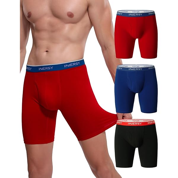 INNERSY Onderbroeken voor heren, katoen, boxershort, lang, retroshorts
