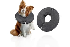 Lollanda Aufblasbare Halskrause Hund mit Verstellbarer Schnalle, Schutzkragen Hund Soft, Schutzkragen Hundekragen Leckschutz, für Nach Operation Verletzungen Haustiere Katzen Hunde(L)