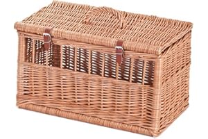 e-wicker24 Alles aus Weide Weidenkäfig, EIN Transporter für Tiere, Tierkäfig, Vögelnkäfig aus Weide, Käfig mit einem stabilen Griff