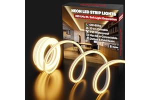 Shine Decor Neon LED Streifen 5m, AC 230V IP65 Wasserdicht LED Band, 120 leds/m Flexible LED-Neon Lichterketten für Home Decoration Küche Garten Beleuchtung (5M, Warmweiß)