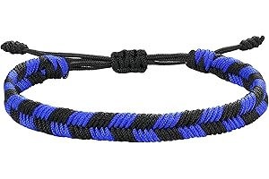 JENDEAR SHINE Bracelet en Corde Tressée Pour Homme, à Carreaux Tressés à la Main Réglable, Cadeau Pour Homme.