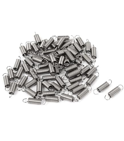 sourcing map Ressort de Traction Ressort de Tension Ressorts d'Extension Fil Diamètre 0,047, OD 0,39, Libre Longueur 2.76 Inoxydable Acier Petit Double Crochet 2pcs