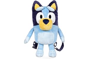 Famosa Softies Bluey 760023651 Pluszowy plecak 35 cm z detalami, jak na kreskówkach dla chłopców i małych dziewczynek od 6 miesięcy