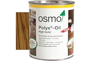 Osmo Polyx®-Oil Tints - Hard Wax Oil 3072, Amber Satin Finish, 750ml - Durable Wood Oil for Wooden Furniture, Water-Resistant Floor Wax, Wood Treatments - Ideal for Oak, Pine, Spruce, Beech & More