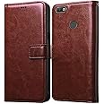 Casotec Flip Cover for Tecno Camon i Click | Premium Leather Finish | Inbuilt Pockets & Stand | Flip Case for Tecno Camon i Click (Brown)