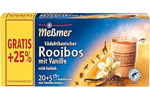 ‎MEßMER Meßmer Ländertee Südafrikanischer Rooibos mit Vanille | Vorteilspackung 20+5 Teebeutel | mild-lieblich