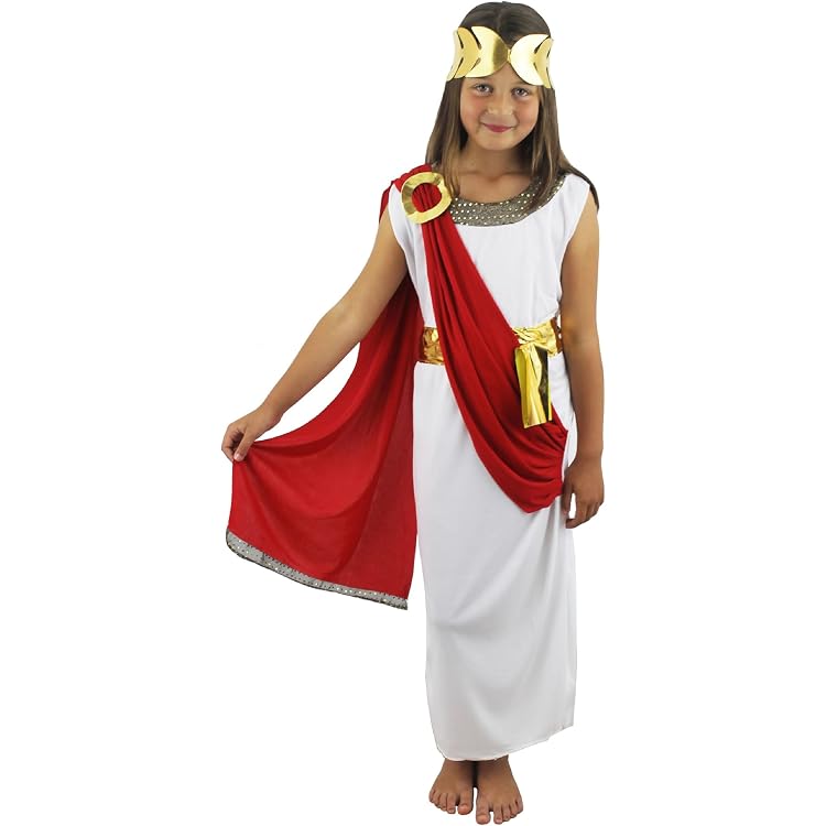 Wicked Costumes Römische Prinzessin Kostüm Für Mädchen – Größe M (5–7 Jahre), Inkl. Kleid, Schärpe & Stirnband