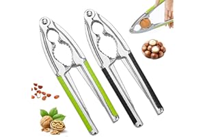 ISparbox Casse Noix, 2 Pièces Casse Noisette en Métal, Casse-Noix sans Effort, Multifonctionnel Casse-Noisettes avec Poignée Antidérapante Pince, pour Amandes Châtaignes Noisettes