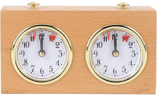 Tallträ schackklocka, digital bärbar schacktimer, professionell analog timer med hög precision, retro trätidtagning för brädspel