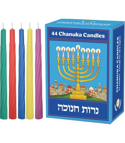 GoodLight Bougies De Hanoukka Naturelles Sans Paraffine - Bleues Et Blanches, Combustion Propre