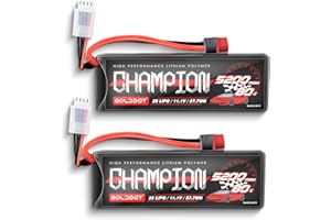 GOLDBAT 11.1V Lipo Battery 5200 mAh 80C 3S RC lipo battery Hard Case with Deans T Connector for RC Car Airplane Helicopter Boat Buggy Truck Helicopter Airplane Racing Models(2 Packs)