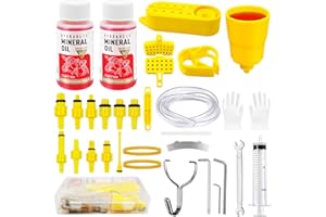 Omsscun 33Pcs Shimano Brake Bleed Kit for Hydraulic Brakes, Brake Fluid Change Hydraulic Kits Bike Brake Bleeding kit, Mountain Bike Brake Bleed Kit Include Transparent Funnel and Mineral Brake Fluid