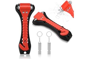 NAKUTITA Martello di Emergenza Sicurezza Auto, Set di 2 Martelletto rompivetro auto con punte indurite, Martelletto Rompivetro per Rompere Finestra e Tagliare Le Cinture di Sicurezza per auto autobus camion