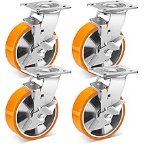 Ruote Per Carrello Portapallet | 4 Pezzi | Diametro 82 Mm | Portata 700 Kg | In Nylon Con Cuscinetti - Foto 4