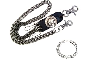 SIMIN Jeans Ketten, Bikerkette Mode Skeleton Head Decor, Punk Hosenkette Brieftasche Kette Tasche Kette Gürtel Ketten Mode Hip Hop Hosen Kette Mit Armband
