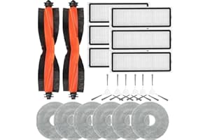 MYAYD Accesorios para Xiaomi Robot Vacuum S20+, incluye 2 cepillos principales, 6 cepillos laterales, 6 filtros HEPA, 6