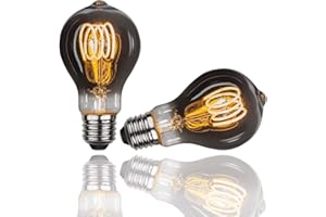 ESIP Ampoule Edison,2 Pièces A60 E27 4W Ampoule LED Vintage Lampe Décorative Ampoules Rétro Filament Ampoule Antique Blanc Chaud pour Restaurant, Café, Windows,Showrooms,Ampoules à Incandescence