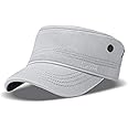 CACUSS Men's Cotton Army Cap Cadet Hat Trucker Dad Hat Military Flat Top Adjustable Classic Baseball Cap