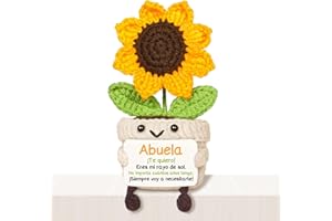 Giftasy Regalo Abuela, Regalo Abuela Cumpleaños - Girasol de Ganchillo de Apoyo Emocional, Regalo Dia de la Madre, Navidad Original