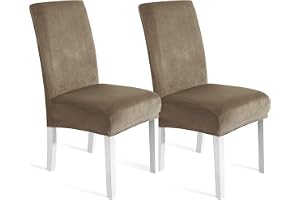 Ystyle Stolsöverdrag Sammet med Ryggstöd 2 Stycken, Universellt Elastiska Stolsöverdrag för Köket, Moderna Avtagbart Tvättbar