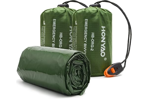 HONYAO Sac de Couchage de Survie, Sac de Couchage d'urgence, Bivvy de Survie Léger Camping en Plein air Randonnée, Couverture de Survie