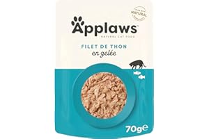 Applaws - Naturel - Nourriture humide pour chats adultes - Bouillon de thon - 16 sachets de 70 g