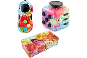 DXPETA 3 Piece Set Fidget Cube Set, Fidget Toys for Stress Relief, Fidget Toys for Adults & Kids, Portable Sensory Toys for Office, Classroom & Travel