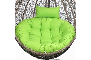 CFMZ Coussin Rond pour Fauteuil Rotin, éPais Coussin pour Fauteuil Suspendu Exterieur Jardin, Lavable Coussin de Chaise Suspendue, AntidéRapant Coussin pour Hamac Chaise SuspenduGreen Yadlan