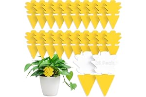 COMPOLICY 26 Pièges Jaunes Collants Non Toxiques, Super Ninja Anti Moucherons Intérieur Plantes, Anti Moucheron Terreau et Mouche de Terreau, Piège Moucherons Ultra Efficace Jusqu’à 3 Mois