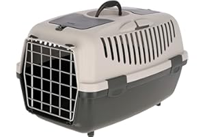 STEFANPLAST Kerbl Pet Katzen Transportbox Gulliver 3 Metalltür Streichelklappe Teilefach, 1 Stück (1er Pack)