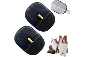 INQUIRLLY 2 pièces Gants Antistatiques pour Poils d'animaux, Gants de Toilettage Double Face pour Animaux, Static Removal Gloves for Pet Hair pour Le Soin et l'élimination des Poils indésirables