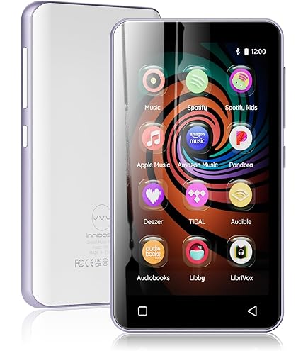 80GB MP3-spelers met Bluetooth WiFi, Oilsky 4.7 1080P Full Touch Screen MP4 & MP3 Speler, Android Muziekspeler met Spotify, Draagbare HiFi Lossless Mp3 met FM Radio, Luidspreker, tot 512GB (Paars