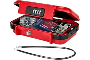 WACCET Coffre-fort portable, coffre-fort de sécurité, combinaison de coffre-fort portable de voyage, avec câble métallique amovible, étanche, mini coffre-fort pour maison, bureau, hôtel, voyage, etc.