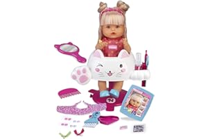 NENUCO Peluquería Purpurina - Muñeca Bebé peina y Corta el Pelo (Famosa 700015153)