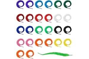 YREYBN 26 Worry Worm, Worm on a String Toy, Soft Plush Worms for Kids and Cats, Party Favors and Pet Entertainment, 21 cm Length (Random color)