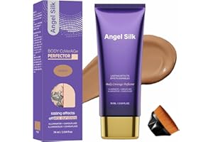 TMYIOYC ANGEL SILK All Over Complexion Perfector, Face & Body Coverage Perfector, Waterproof No Transfer Scar & Tattoo Cover Up Makeup, Long-Lasting Body and Leg Makeup (Brush Included)