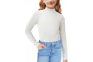 Arshiner Girls Long Sleeve Top Turtle Neck Thermal Base Layer Shirt Casual Uniform Tops Tight Undershirts 3-12 Years