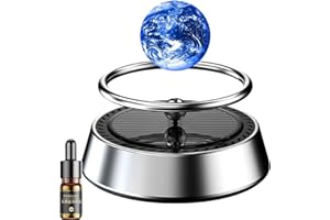 JEANNY Solar Rotating Car Perfume Air Freshener with Suspension Planet Solar Powered Car Aromatherapy Diffuser Air Purifier Odor Eliminator for Car Home Interior Decoration