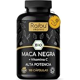 Organic Pure Black Maca - 12,800 mg of Original Peruvian Black Maca (equivalent to 3,200 mg per daily dose) - Energy and Pote