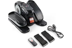 Phoenix Fitness Under Desk Elliptical Machine - Portable Seated Pedal Exerciser for Seniors with 12 Adjustable Speed, LCD Display, Non-Slip Pedals & Remote - Low-Impact Cross Trainer for Home & Office