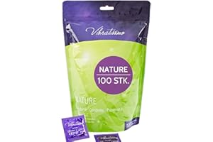 ‎VIBRATISSIMO VIBRATISSIMO Kondome Nature 100er Pack I Premium Box extra feucht I für Men I dünne Wandstärke & Naturfarben I Verhütung Männer I b=53 mm