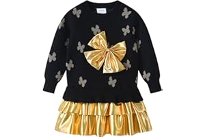 VIKITA Vestito Maglioncino Bambina Maglieria Unicorno Tulle Abiti