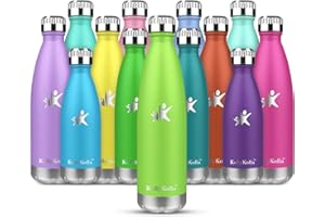 ‎KOLLYKOLLA KollyKolla Thermosflasche,Trinkflasche Edelstahl 350ml, 500ml, 650ml,750ml-Auslaufsicher Thermoskanne, BPA-Frei Wasserflasche für Kinder, Sprudel, Sport, Uni, Schule, Fitness, Outdoor, Camping