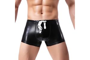 SUSENSTONE Maillot De Bain Homme Boxer Piscine en Cuir Sexy Short Homme Sport Court Plage Natation Sexy Respirant Pas Cher Casual Slim Shorts De Bain