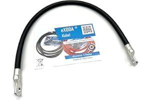 eXODA câble de batterie 50 mm² 50cm cosses M10 et M8 noir câble de batterie de haute qualité fabriqué en Allemagne avec 99,9% de cuivre pour véhicules bateaux et plus